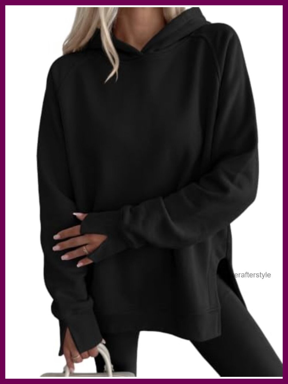 Oversized Hoodie Women's Pullover Sweatshirt with Pockets Raglan Sleeves
